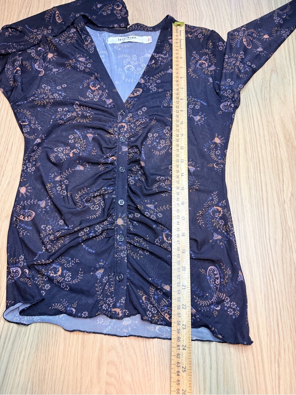 IDYLLWIND Miranda Lambert V Neck Paisley Bell Sleeves Button DownSheer Size M - Picture 13 of 14